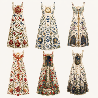 Wearable Folklore Symbolic Maxi Dress👗
