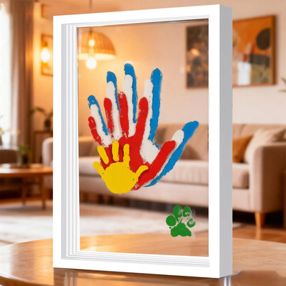 ❤️Wooden Transparent Handprint Frame Set, DIY Family Memorial Gift Kit