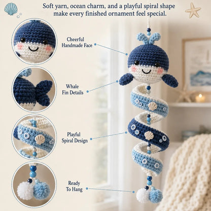 🌊 Beginner-Friendly Ocean Animal Spiral Crochet Hanging Ornament Kit | Complete Kit with All Tools & Step-by-Step Guide Included 💕