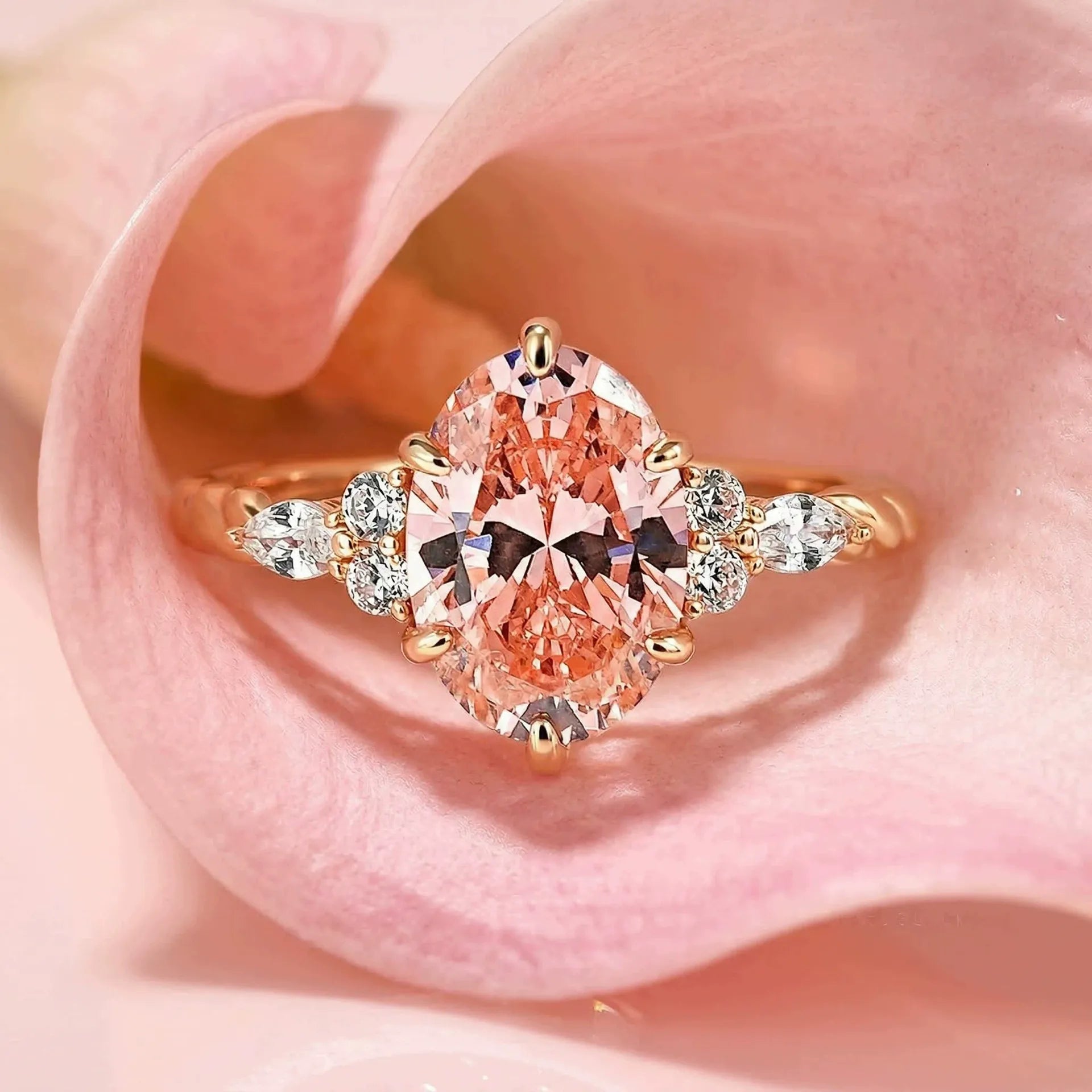 Padparadscha-Inspired Sunset Glow Ring🌄