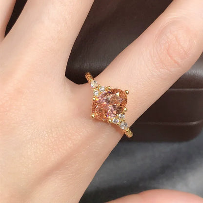 Padparadscha-Inspired Sunset Glow Ring🌄