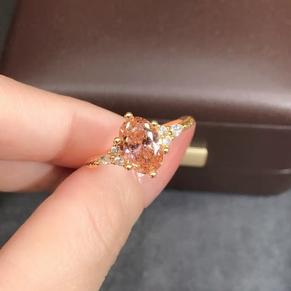 Padparadscha-Inspired Sunset Glow Ring🌄