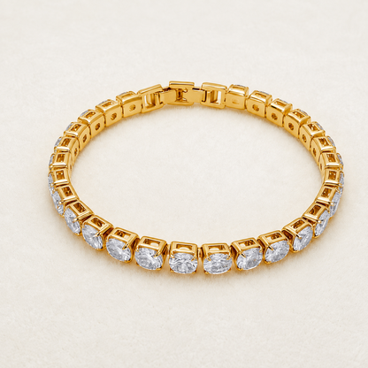 💎Classic 4mm D-Color Moissanite Tennis Bracelet – 14K Gold Plated with Double Safety Clasp✨