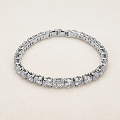 💎Classic 4mm D-Color Moissanite Tennis Bracelet – 14K Gold Plated with Double Safety Clasp✨