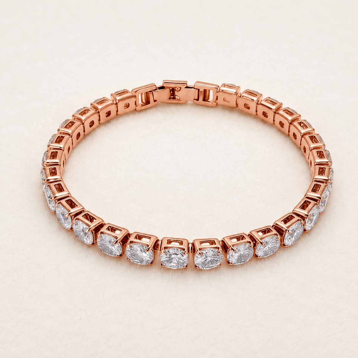 💎Classic 4mm D-Color Moissanite Tennis Bracelet – 14K Gold Plated with Double Safety Clasp✨