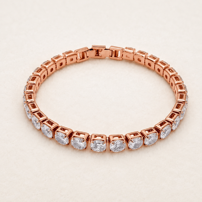 💎Classic 4mm D-Color Moissanite Tennis Bracelet – 14K Gold Plated with Double Safety Clasp✨