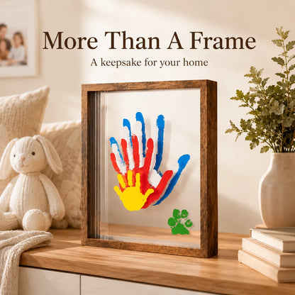 ❤️Wooden Transparent Handprint Frame Set, DIY Family Memorial Gift Kit