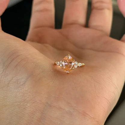 Padparadscha-Inspired Sunset Glow Ring🌄