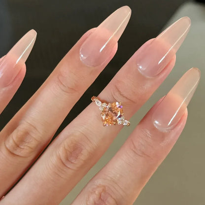Padparadscha-Inspired Sunset Glow Ring🌄