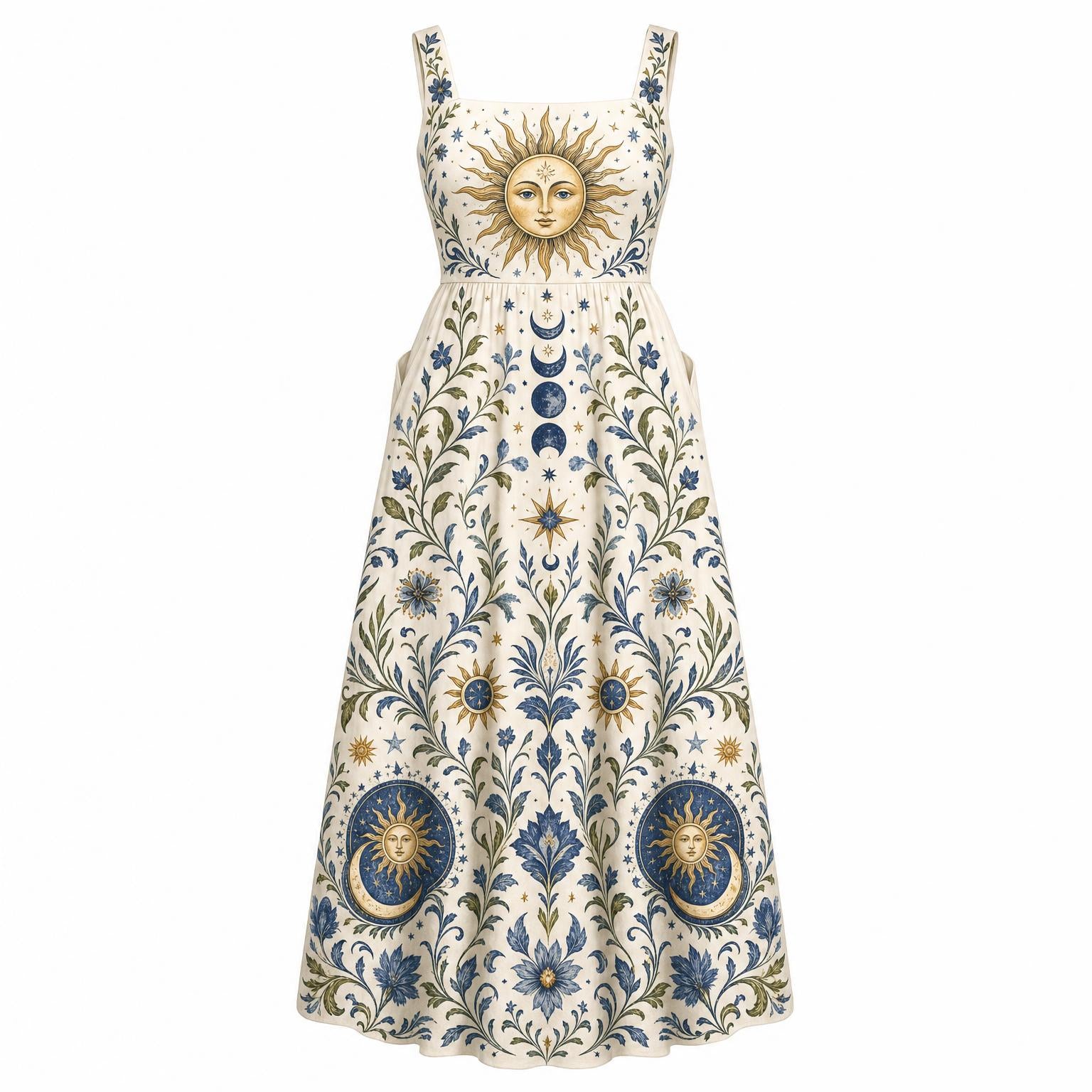 Wearable Folklore Symbolic Maxi Dress👗