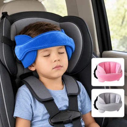 Kids Car Seat Head Support Strap, Soft Plush Adjustable Nap Support Band with Padded Side Cushions
