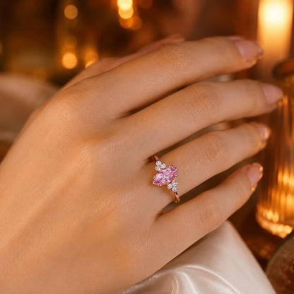 Padparadscha-Inspired Sunset Glow Ring🌄