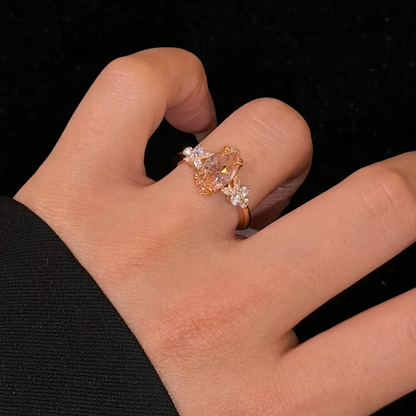 Padparadscha-Inspired Sunset Glow Ring🌄