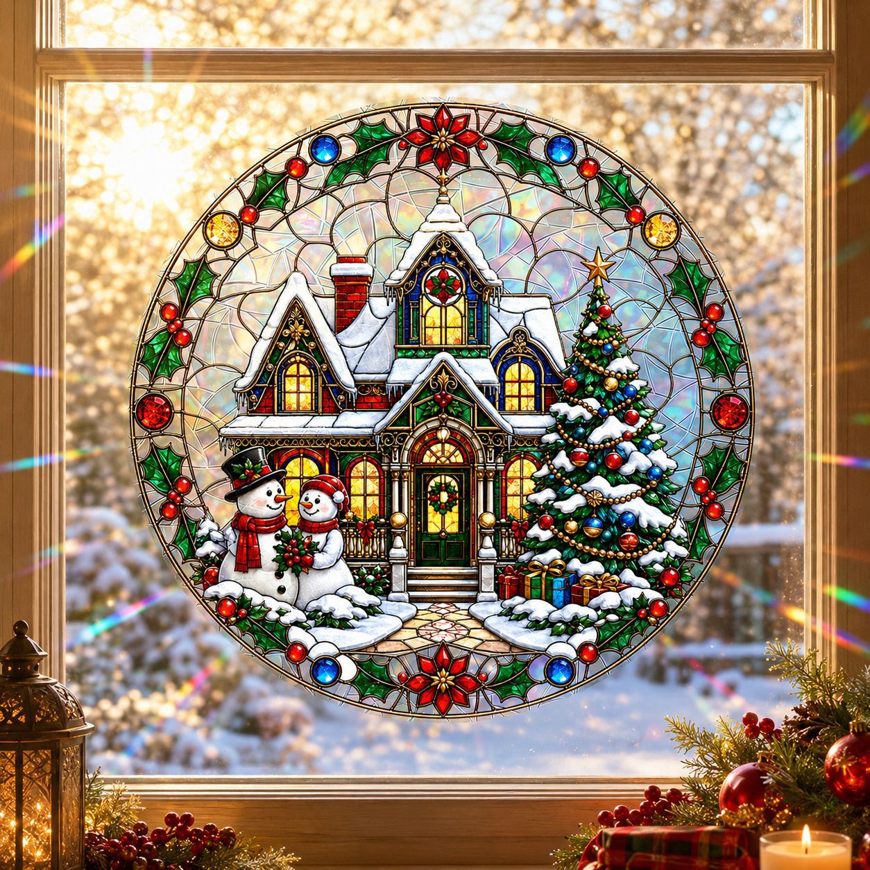 Sunlit Seasons👻 Stained-Glass-Style Window Clings🪟✨