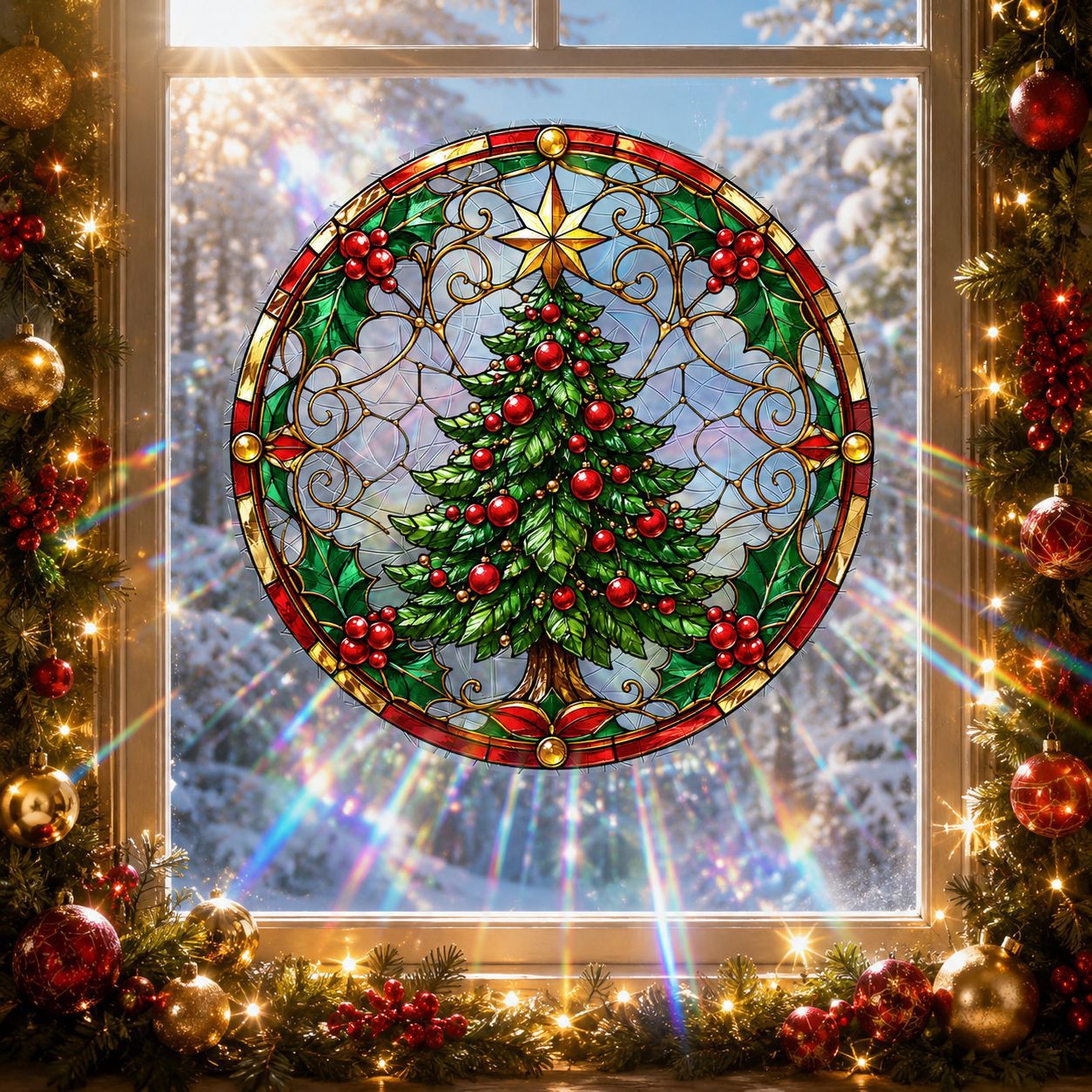 Sunlit Seasons👻 Stained-Glass-Style Window Clings🪟✨