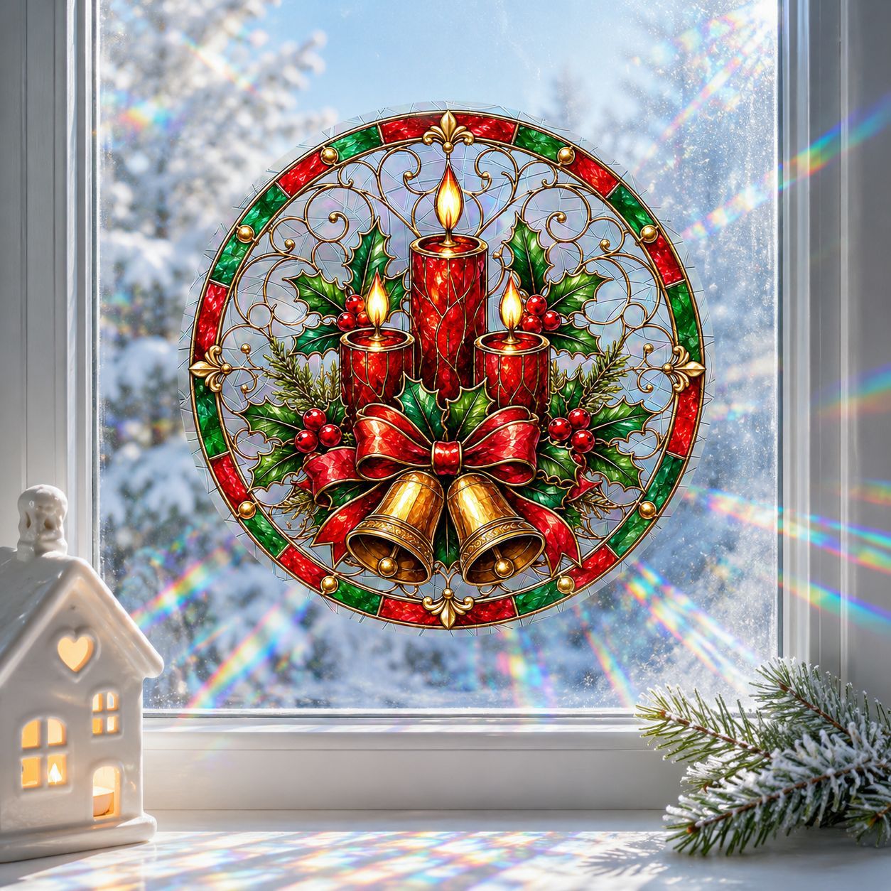 Sunlit Seasons👻 Stained-Glass-Style Window Clings🪟✨