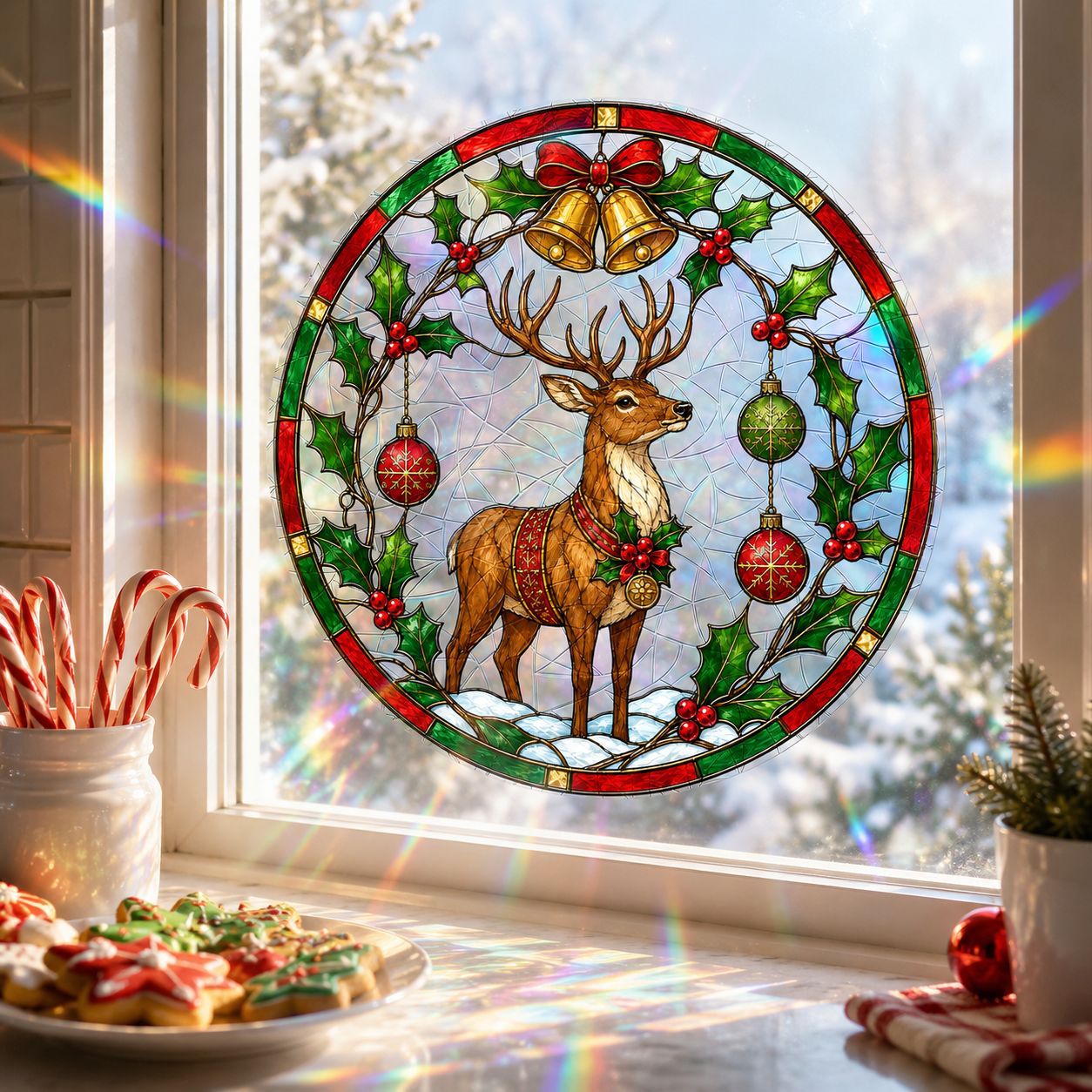 Sunlit Seasons👻 Stained-Glass-Style Window Clings🪟✨