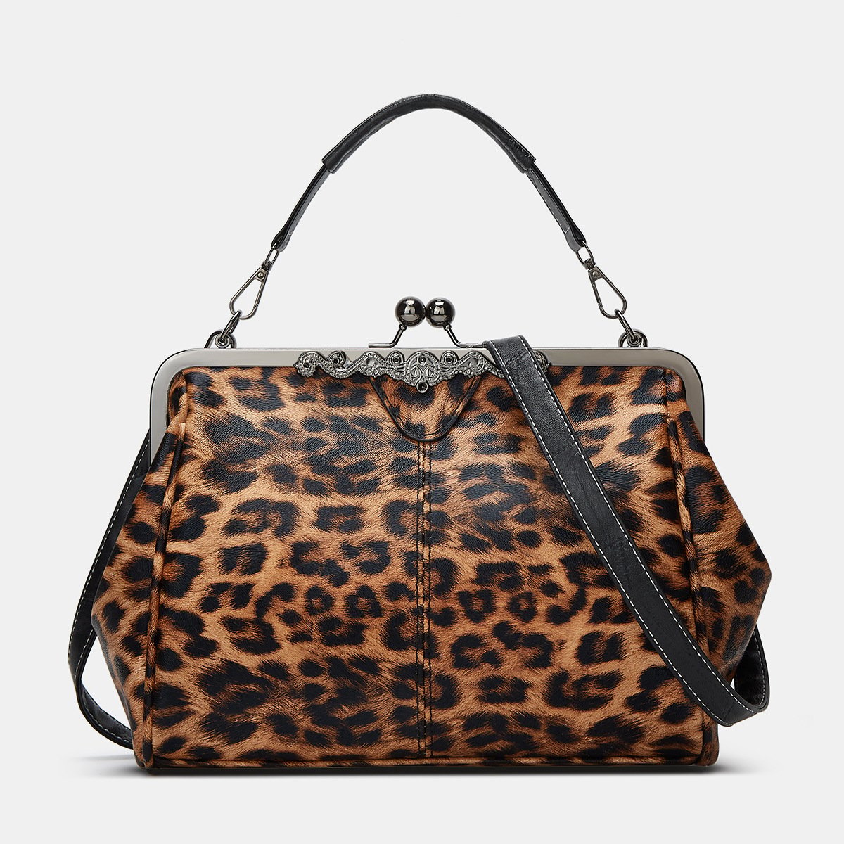💼2026 New Kattee Elegant Waterproof Women’s Leather Kiss-Lock Tote Handbag