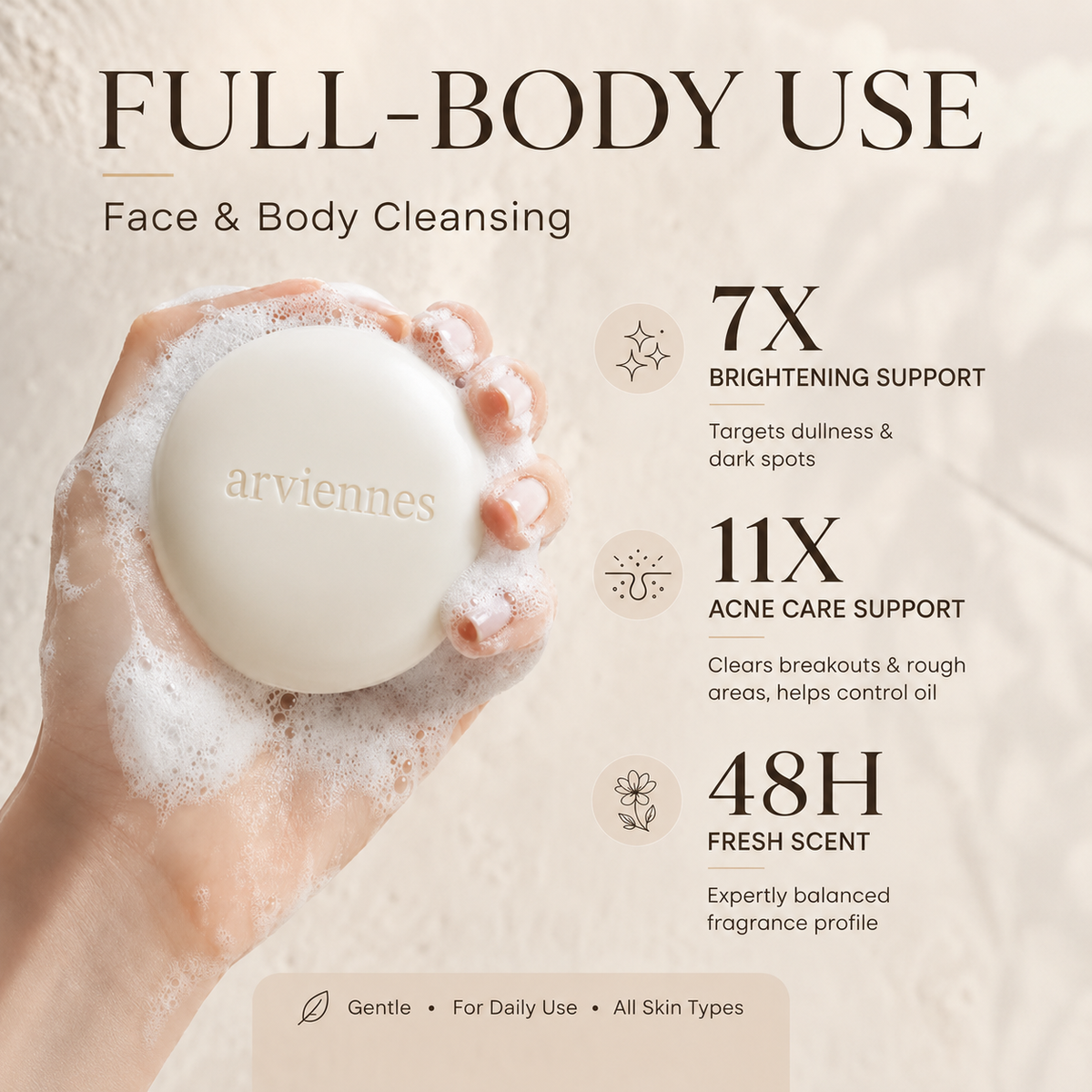 🛁 Niacinamide Skin Brightening Soap melasma dark spots freckle