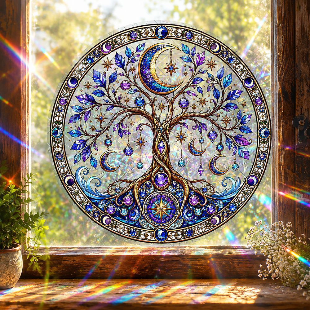 Sunlit Seasons👻 Stained-Glass-Style Window Clings🪟✨
