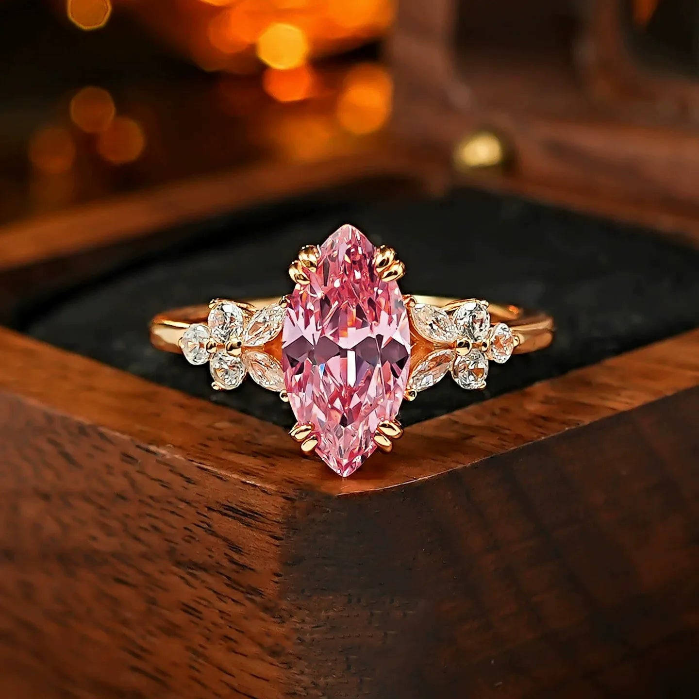 Padparadscha-Inspired Sunset Glow Ring🌄