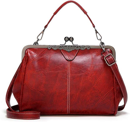 💼2026 New Kattee Elegant Waterproof Women’s Leather Kiss-Lock Tote Handbag