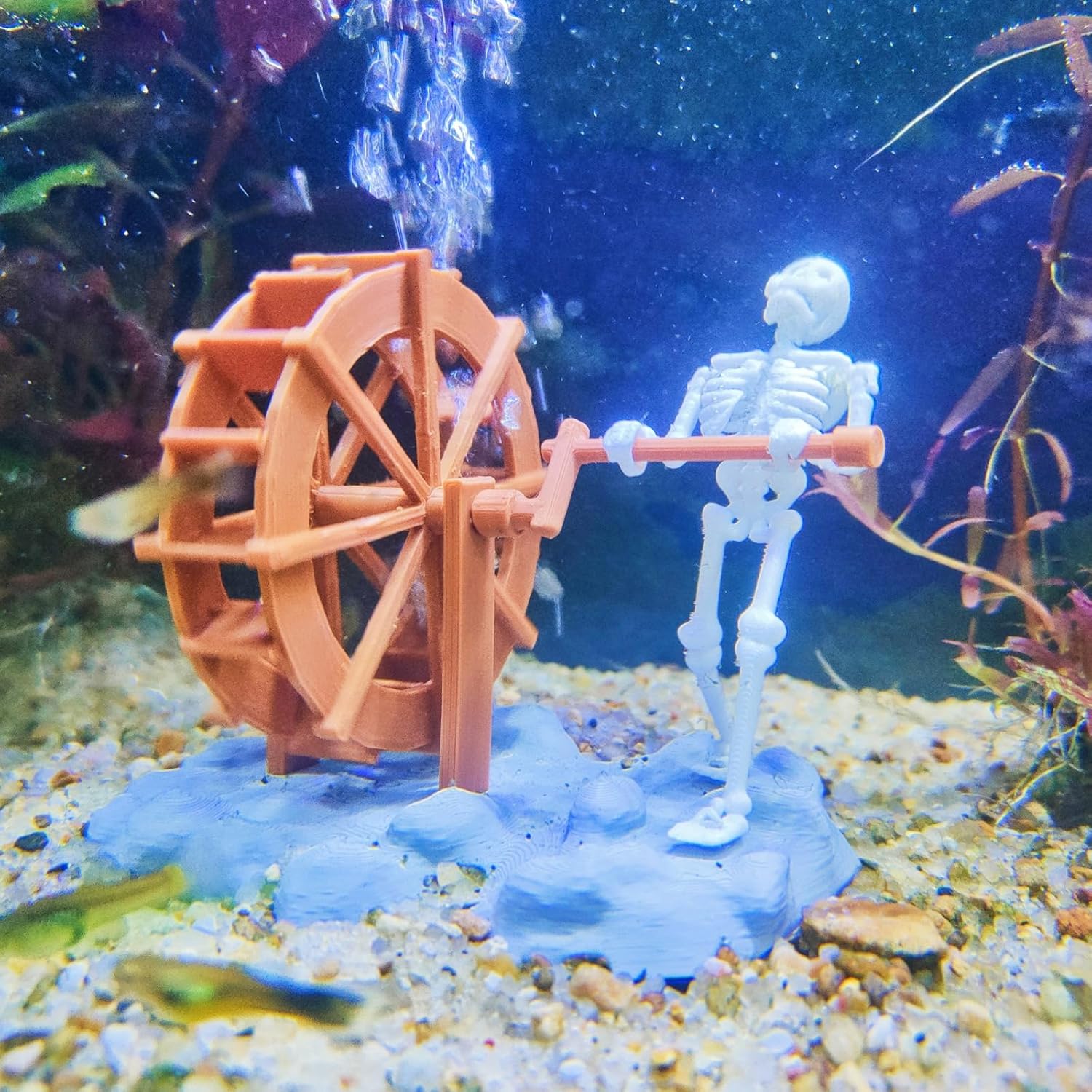 🌊Funny Skeleton Water Wheel Aquarium Ornament