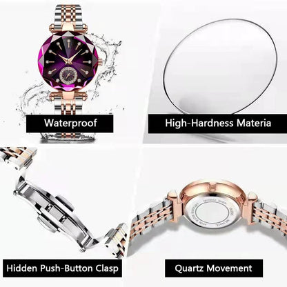 🌟Women's Luxury Shiny Waterproof Stainless Steel Watch