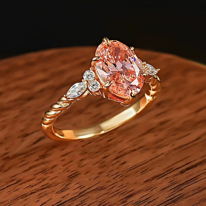Padparadscha-Inspired Sunset Glow Ring🌄