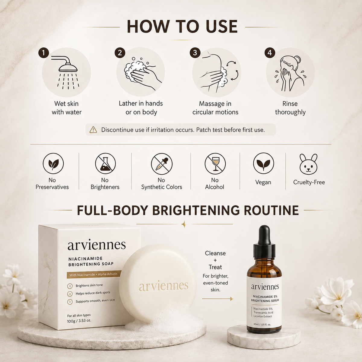 🛁 Niacinamide Skin Brightening Soap melasma dark spots freckle