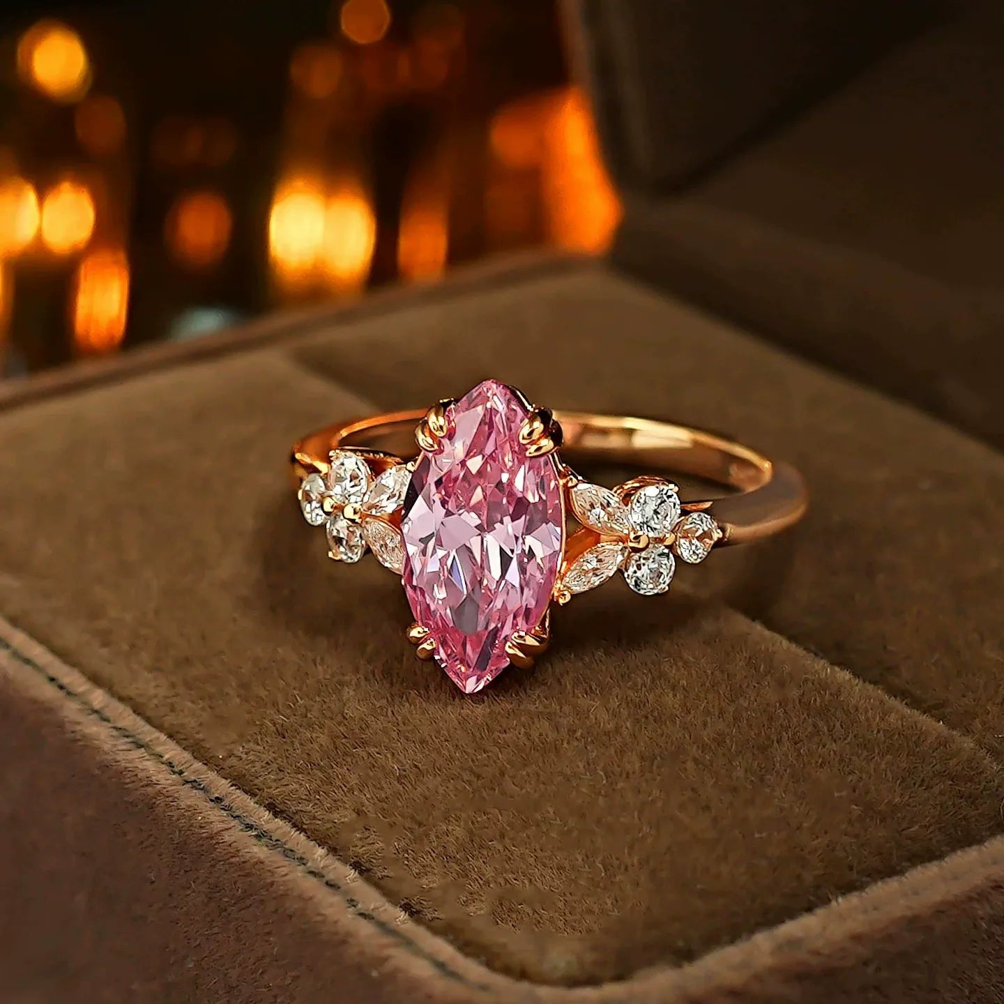 Padparadscha-Inspired Sunset Glow Ring🌄