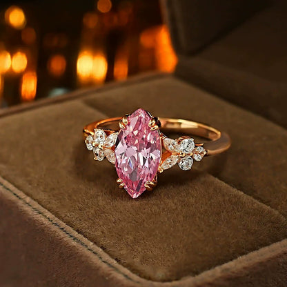 Padparadscha-Inspired Sunset Glow Ring🌄