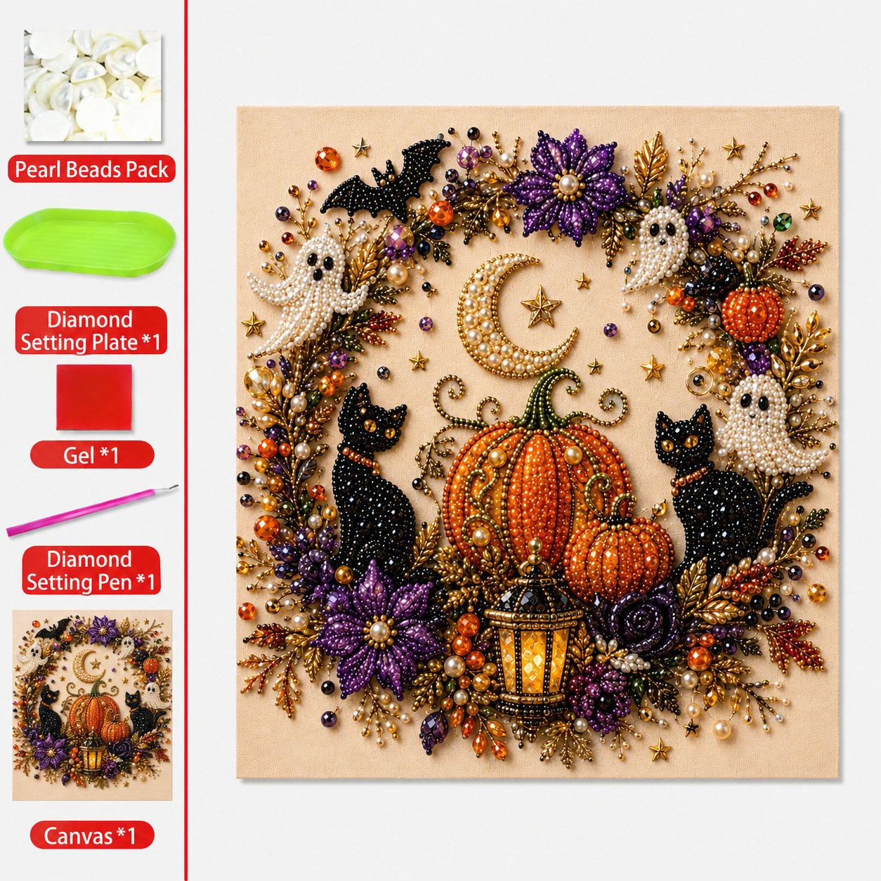 ✨ Halloween Pearl Art DIY Kit – Turn Tiny Pearls into Spooky-Cute Magic👻