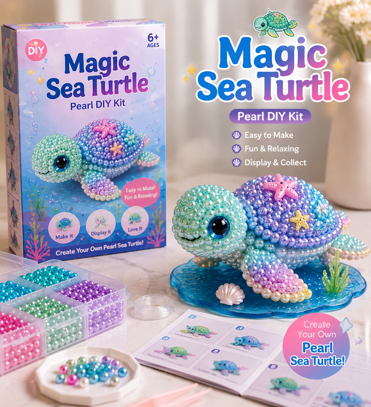 🔥Last Day BUY 2 GET 1 FREE🐚 12 Magical Ocean Friends DIY Kit – Create Your Own Adorable Sea Creatures!