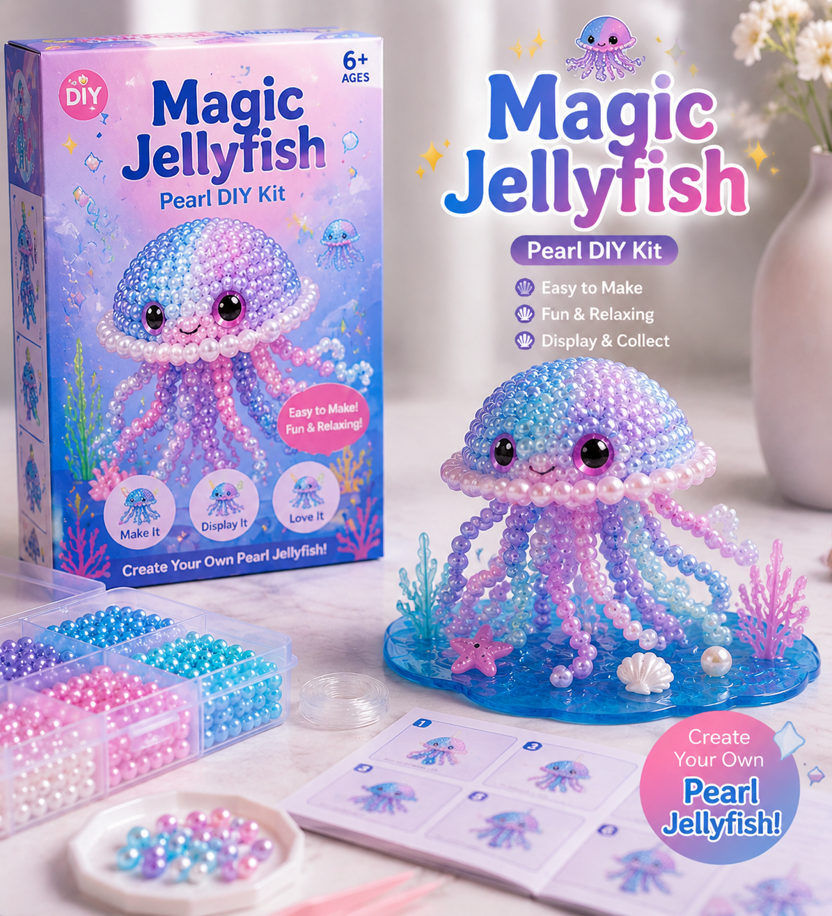 🔥Last Day BUY 2 GET 1 FREE🐚 12 Magical Ocean Friends DIY Kit – Create Your Own Adorable Sea Creatures!