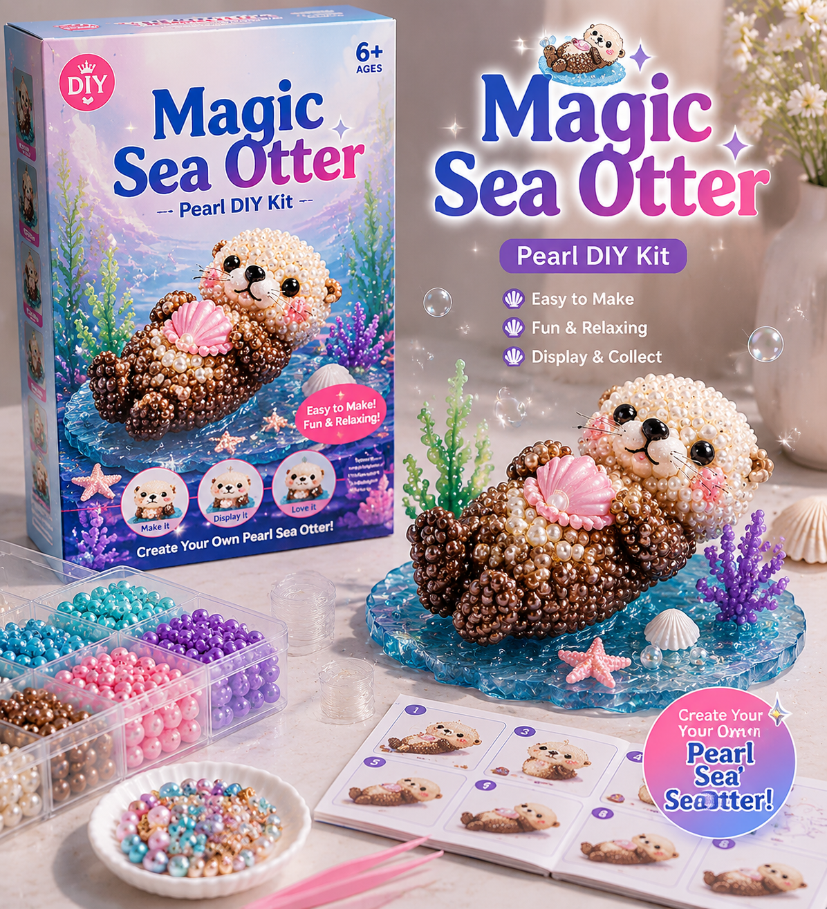 🔥Last Day BUY 2 GET 1 FREE🐚 12 Magical Ocean Friends DIY Kit – Create Your Own Adorable Sea Creatures!