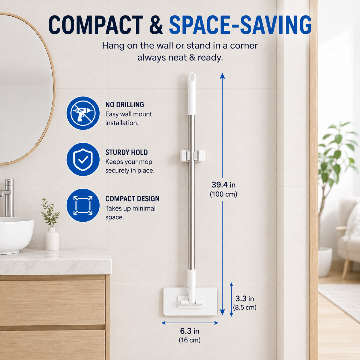Self-Clipping Flat Mop🧹-10 Pads Included🔥
