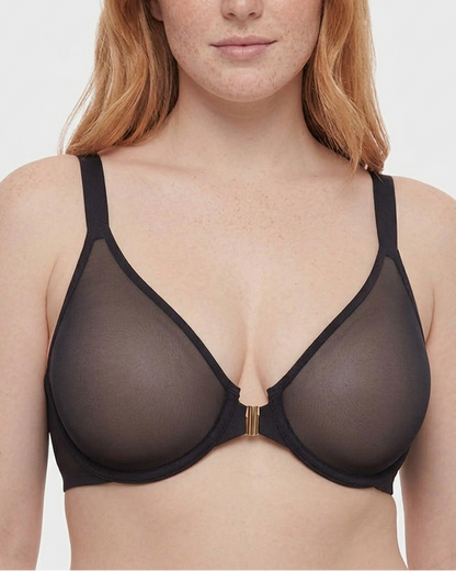 Front Closure Underwire Unlined Back Support Plunge Bra