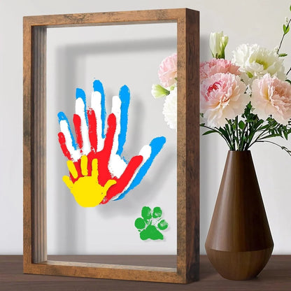 ❤️Wooden Transparent Handprint Frame Set, DIY Family Memorial Gift Kit