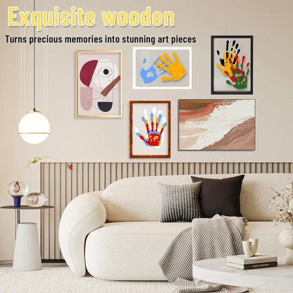 ❤️Wooden Transparent Handprint Frame Set, DIY Family Memorial Gift Kit