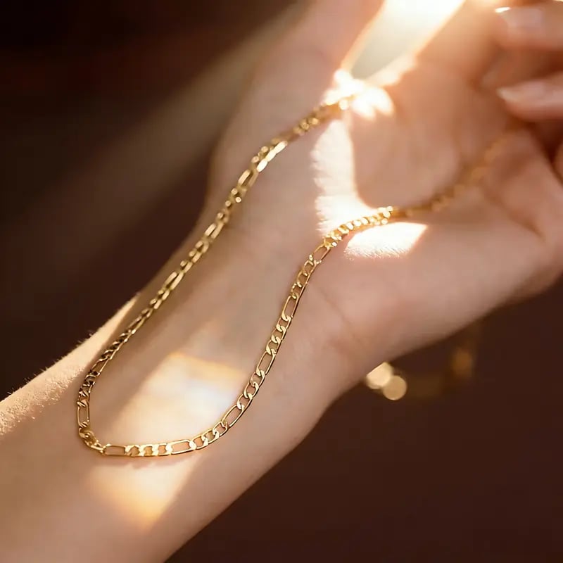 Elegant 2-Piece 18K Gold Jewelry Set – Bracelet & Necklace for Men & Women