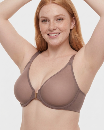 Front Closure Underwire Unlined Back Support Plunge Bra