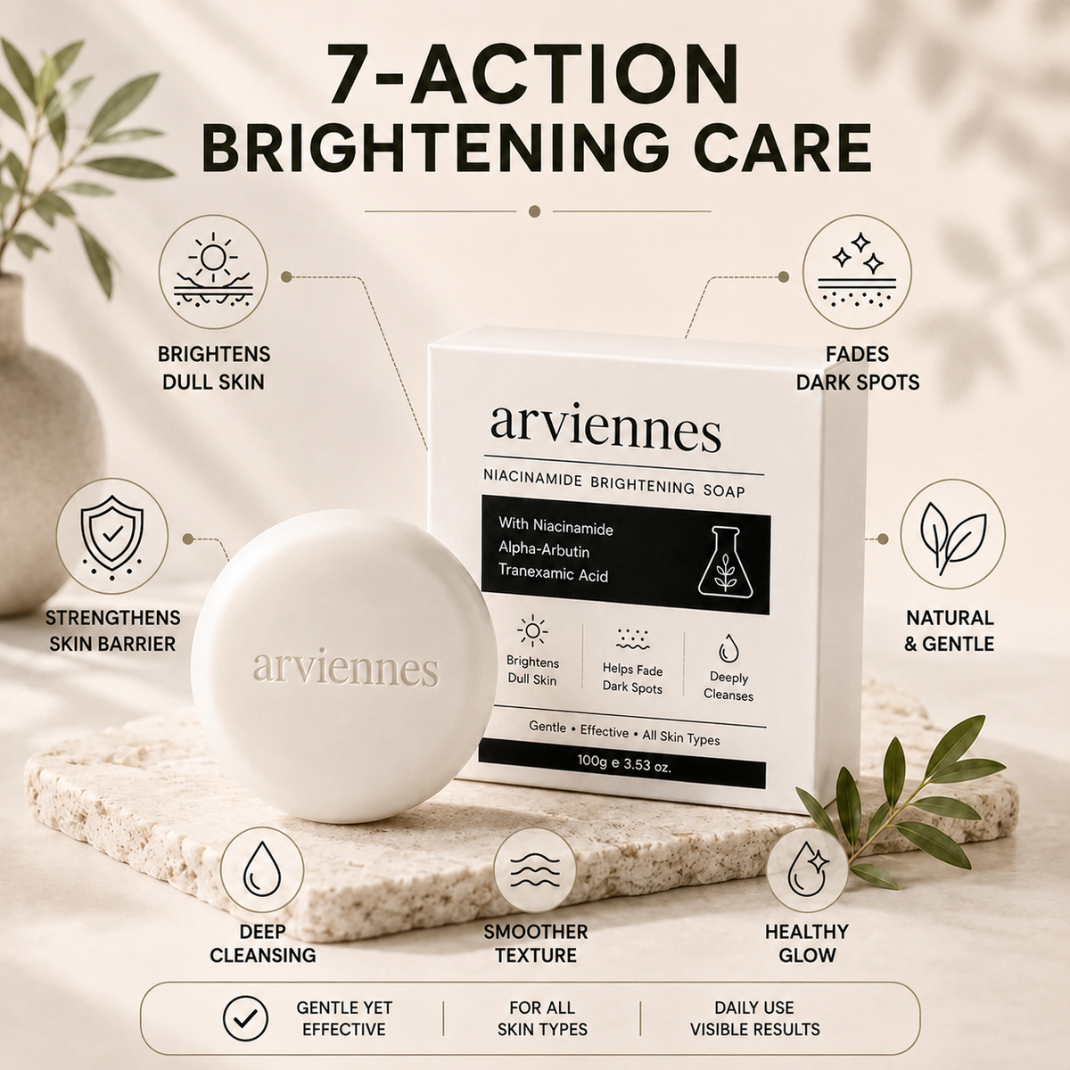 🛁 Niacinamide Skin Brightening Soap melasma dark spots freckle