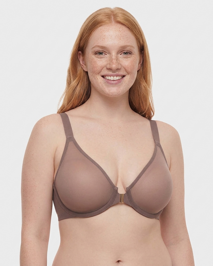 Front Closure Underwire Unlined Back Support Plunge Bra