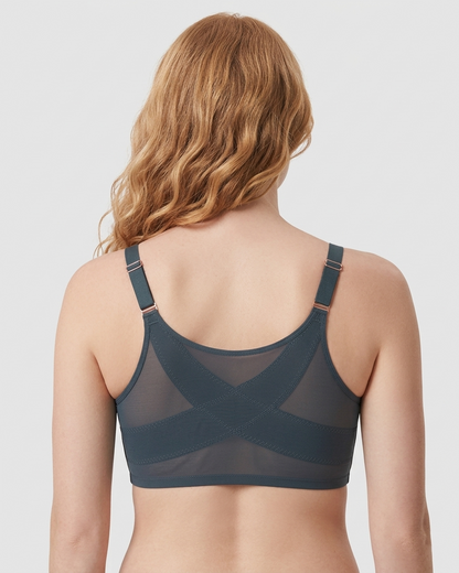 Front Closure Underwire Unlined Back Support Plunge Bra