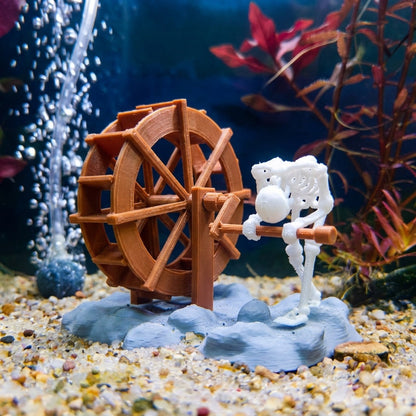 🌊Funny Skeleton Water Wheel Aquarium Ornament
