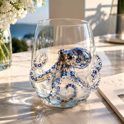 🎅🎄 3D Christmas Glass Art Cup | Luxury Raised Holiday Glassware for Drinks, Decor & Christmas Gifts 🎁
