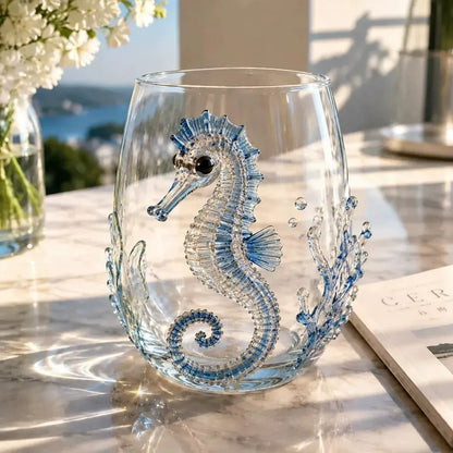 🎅🎄 3D Christmas Glass Art Cup | Luxury Raised Holiday Glassware for Drinks, Decor & Christmas Gifts 🎁