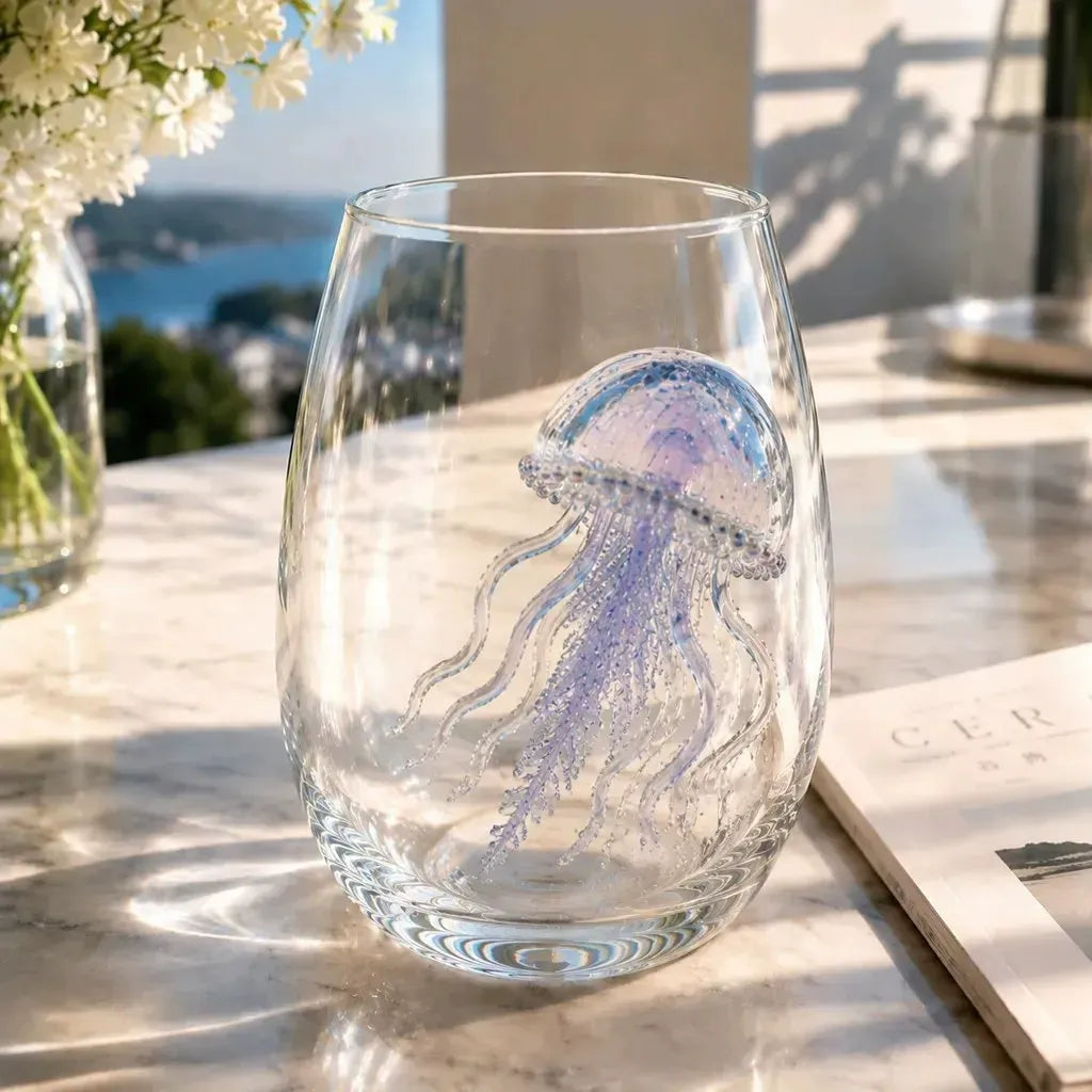 🎅🎄 3D Christmas Glass Art Cup | Luxury Raised Holiday Glassware for Drinks, Decor & Christmas Gifts 🎁