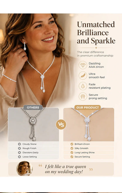 🌼 LIMITED-TIME 30% OFF! ✨ Women's Zircon Flower Jewelry Set – Elegant, Sparkling, Ready-to-Gift 💎